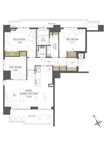 【間取り】ダイアパレス白石南パークヒルズ 
