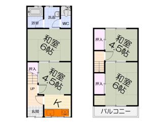 【間取り】 | 浜寺石津町東4丁連棟貸家