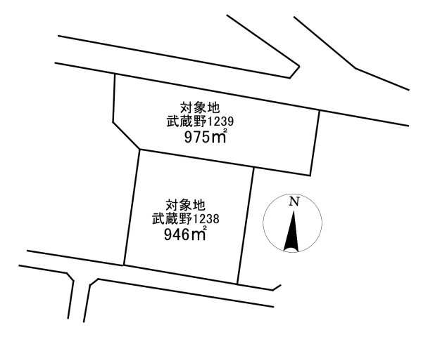 -三丁目不動産-　深谷市武蔵野　売土地の土地図
