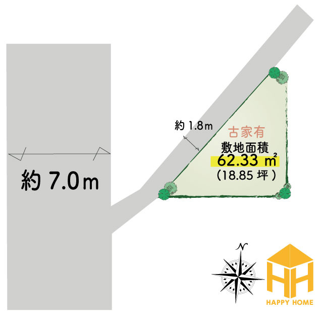 神戸市兵庫区菊水町1丁目売土地の土地図|※現況と図面が異なる場合現況を優先いたします。