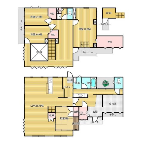 古河市上辺見中古戸建の間取り