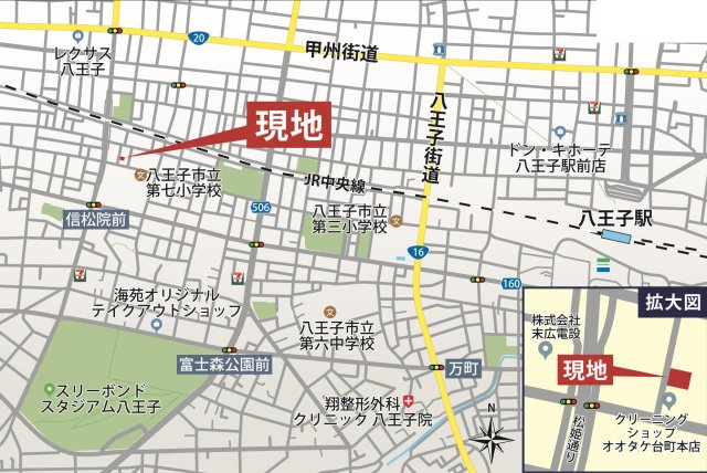 祝　成約済み　八王子市　台町　新築戸建て　４期の地図|～仲介手数料無料☆八王子ひなた不動産～八王子市台町　新築戸建て
