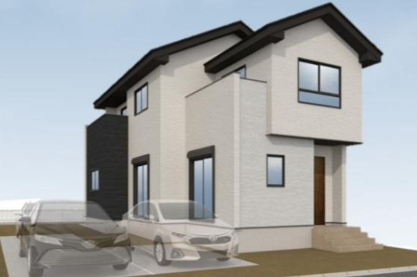 【仲介手数料無料】所沢市北原町３期全２棟１号棟　所沢市の新築なら西武ハウジングの外観パース