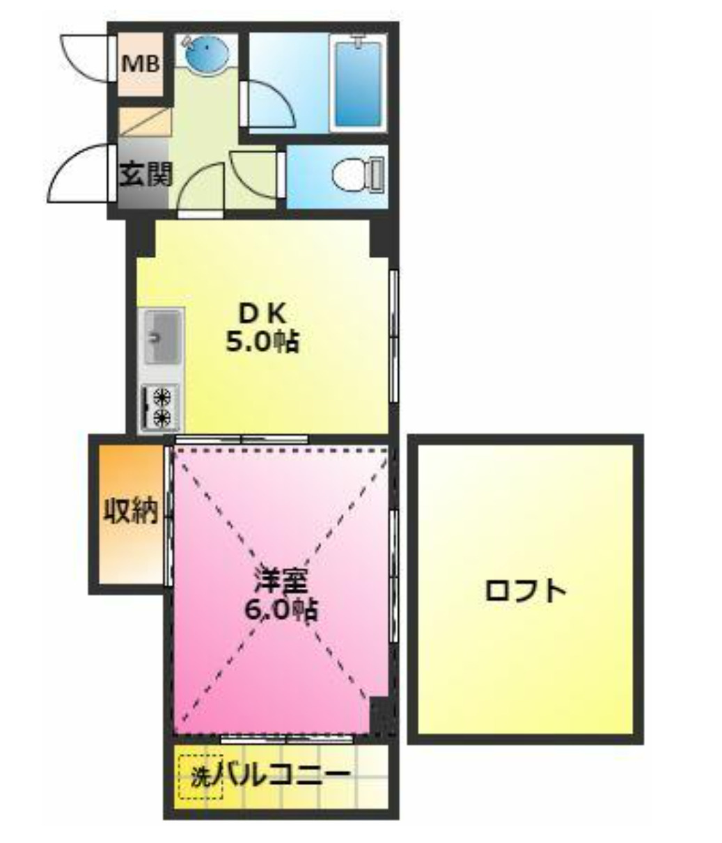 川崎市中原区苅宿　一棟マンション　2020年3月屋上防水工事施工済みの間取り