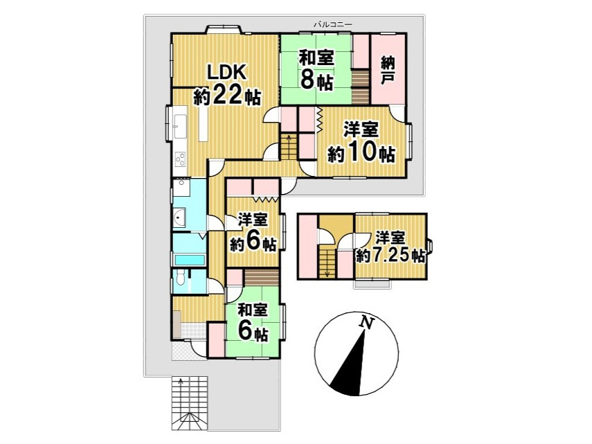 《オーナーチェンジ》福岡市東区雁の巣２丁目住宅付き店舗の間取り|【居住スペース間取り図】※間取図と現況が異なる場合には、現況を優先いたします。