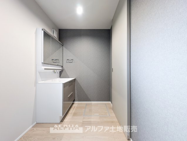 国立市谷保新築オール電化戸建のランドリースペース