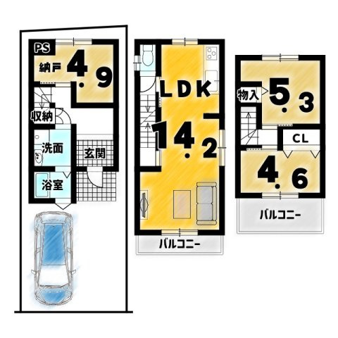深草出羽屋敷町の間取り