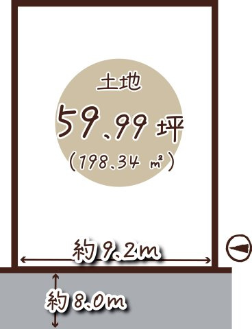 長岡京市開田１丁目の売地の区画図