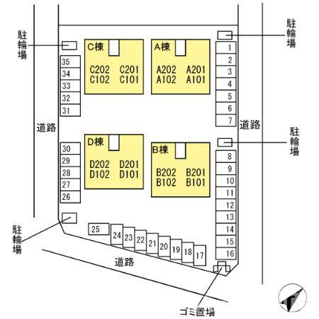 リビングタウン宇多津 A棟の区画図