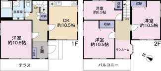 【間取り】 | 熊野町呉地五丁目　戸建 | 令和6年5月リフォーム済の4DK