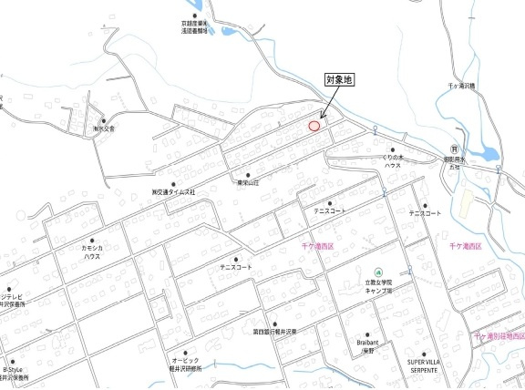千ヶ滝　土地の地図