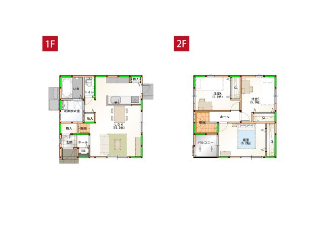高知市瀬戸南町2丁目 ①　新築戸建ての間取り