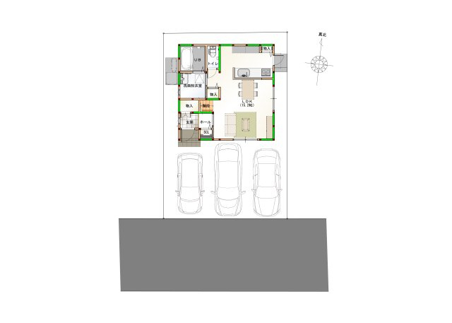 高知市瀬戸南町2丁目 ①　新築戸建ての土地図
