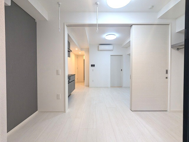 ルジュール神田須田町のその他共用部分|リビングと洋室にエアコンと照明付きです、洋室にダウンライト付きです、洋室に取り外し機能付き室内物干し設備付き、オープンクローゼット付き
