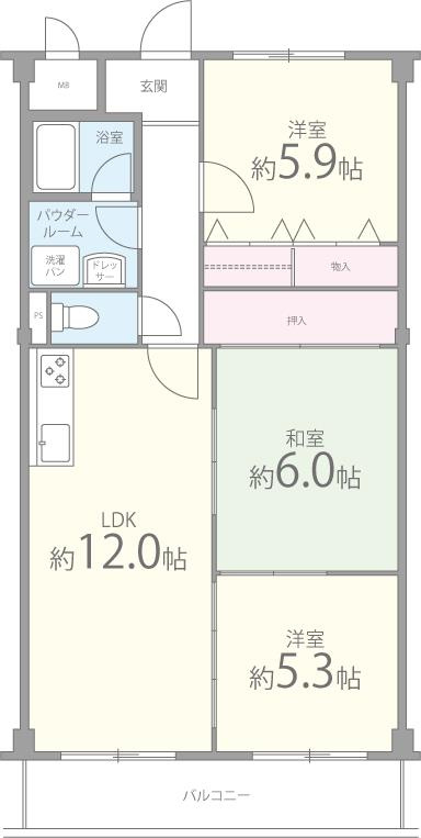 リーヴァ三日市の間取り