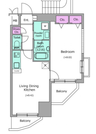 ビエラコート天神橋の間取り