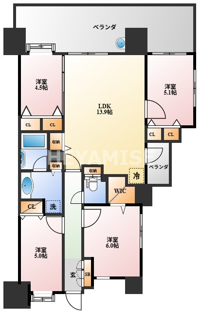 アクタス籠町グランミライの間取り