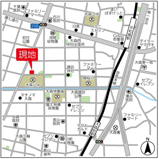 ラティエラ大森西の地図