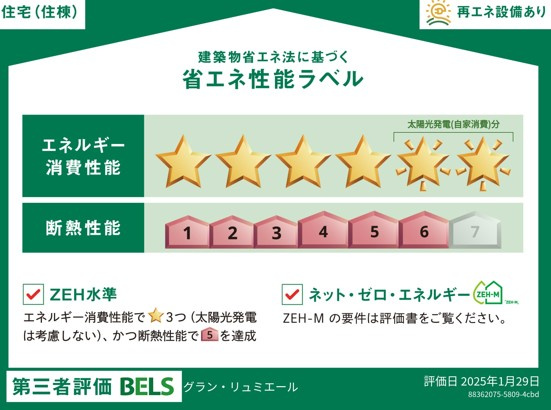 グランリュミエールの省エネ性能ラベル|★住棟ラベル★