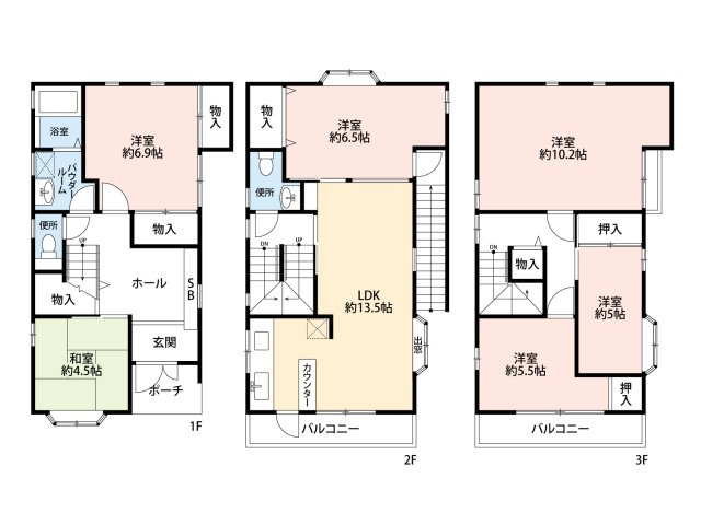 国玉通2丁目中古戸建の間取り