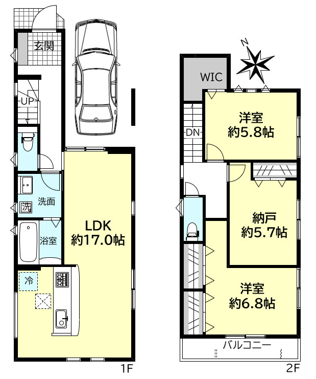 明石市中朝霧丘戸建の間取り