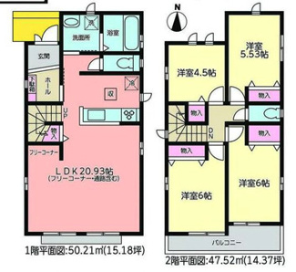 【間取り】 | 【名古屋市名東区香流1丁目108−2新築戸建A号棟】✨️仲介手数料無料✨️香流小学校・香流中学校
