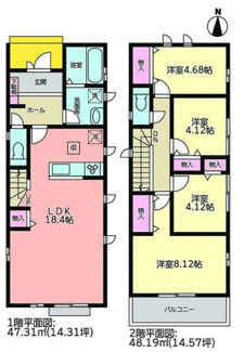 【間取り】 | 【名古屋市名東区香流1丁目108−2新築戸建B号棟】✨️仲介手数料無料✨️香流小学校・香流中学校
