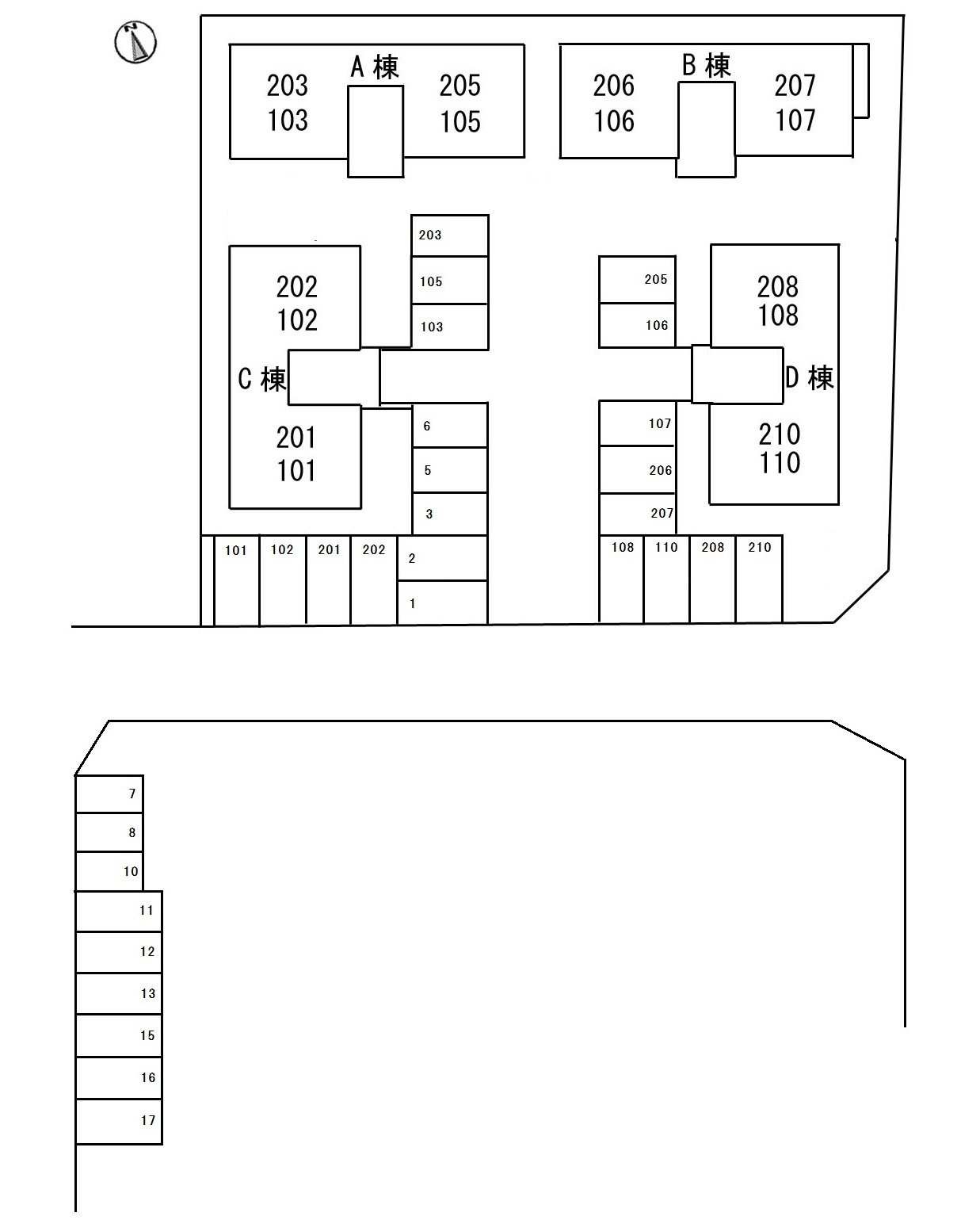 メゾンアムール　D棟の区画図