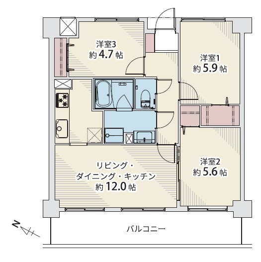 【間取り】 | サーパス藤沢湘南台第2