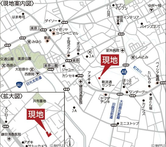 新築戸建・建売　大田原市浅香第8　Cradle Garden　全3棟の地図