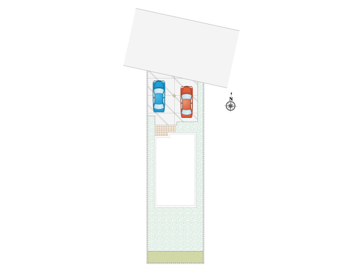南5丁目（全13区画）2号棟:駐車スペース2台確保。分譲住宅は外構設備付きです