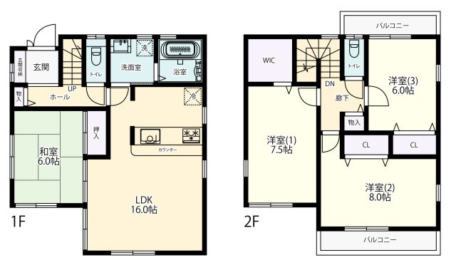 川口市里　中古戸建の間取り