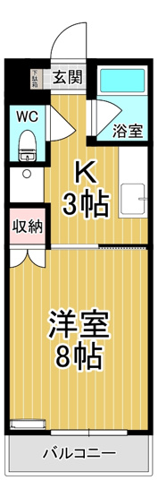 【間取り】 | コーポみどりヶ丘 | 単身者専用のお部屋です♪