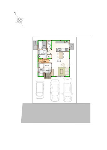 高知市百石町　新築建売⑨の区画図|駐車3台可能なカースペース付き♪※画像はイメージです。
