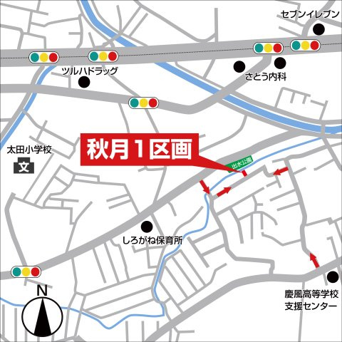 秋月1区画(93-37・93-38)・新築戸建の地図