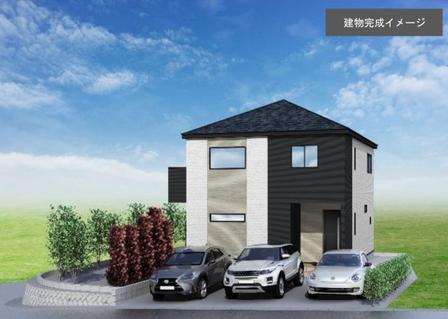 横浜市金沢区釜利谷西3丁目 新築戸建て【仲介手数料無料】カースペース3台の外観パース