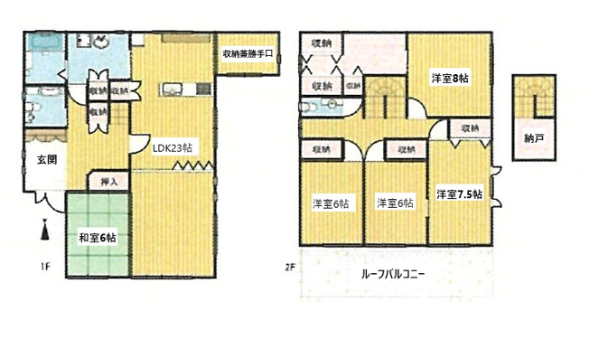 【間取り】 | 姫路市飾磨区矢倉町2丁目　中古戸建 | 5SLDKです。