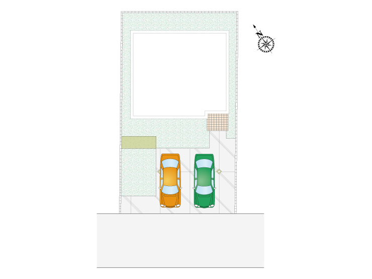 《6号棟　区画図》南西向き整形地で日当たり良好です！並列2台駐車可能です！