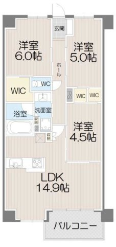 【間取り】 | アーリアレジデンス南町田 | 3LDKは、リビングダイニングキッチンと3つの居室がある間取り。ファミリー層に非常に人気の高い間取りで、広々としたリビングで家族団らんを楽しみ、個室でプライベートな時間も確保できるのが大きな魅力です。