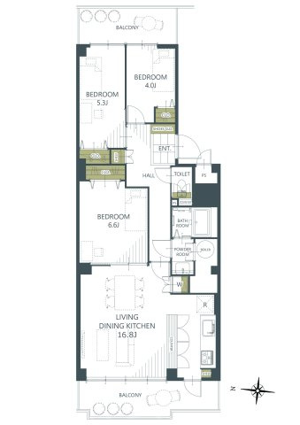 【間取り】西大寺サンハイツ一号棟 
