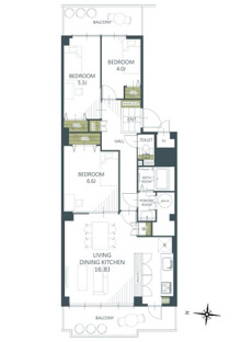 【間取り】西大寺サンハイツ一号棟 
