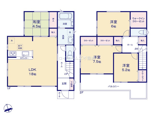 【間取り】 | 小牧市大字本庄字郷浦2613-89『仲介料無料』新築戸建て | 1号棟
