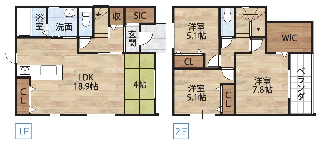 内原Ⅵ・新築戸建の間取り