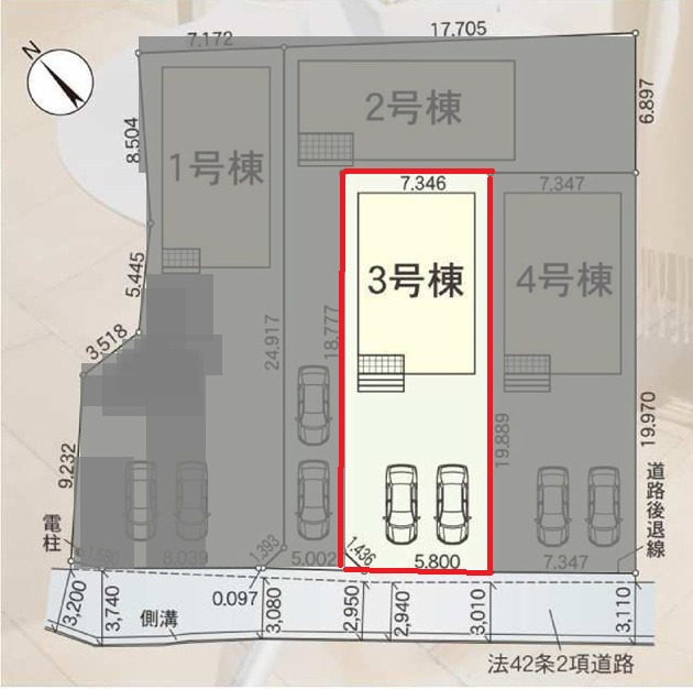 クレイドルガーデン碧南市湖西町第1　全4棟　新築戸建の区画図