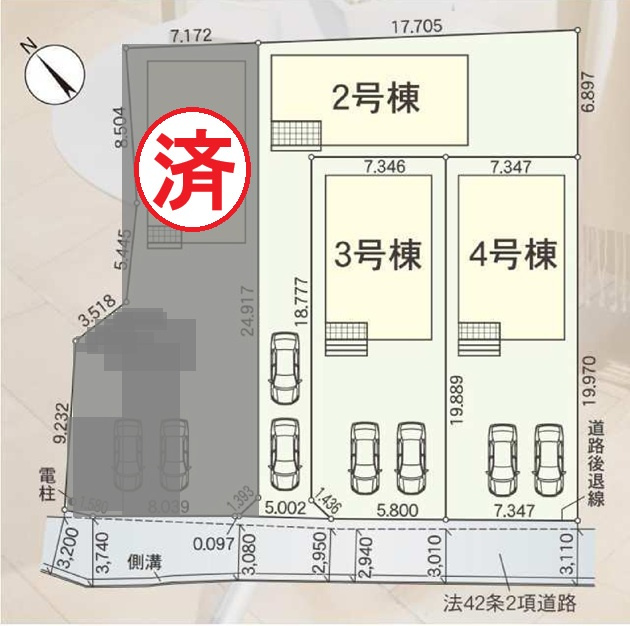 クレイドルガーデン碧南市湖西町第1　全4棟　新築戸建の区画図