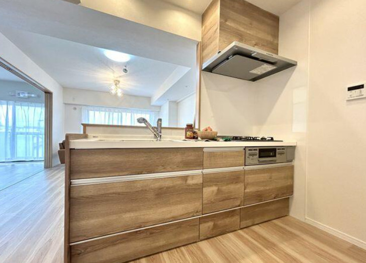 ライオンズマンション新座第２のキッチン|コンパクトなキッチンで掃除もラクラク