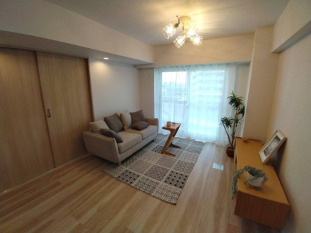 草加松原ハイツＡ棟の居間・リビング|おしゃれな居間です