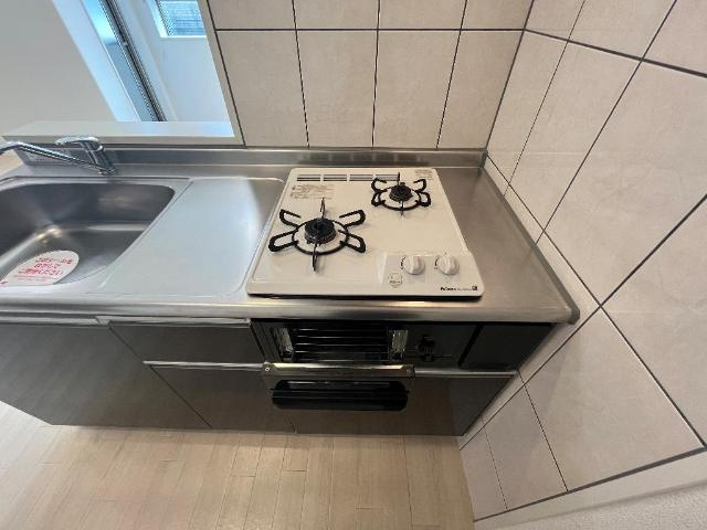 グランシエルのキッチン|2口コンロ（グリル付）