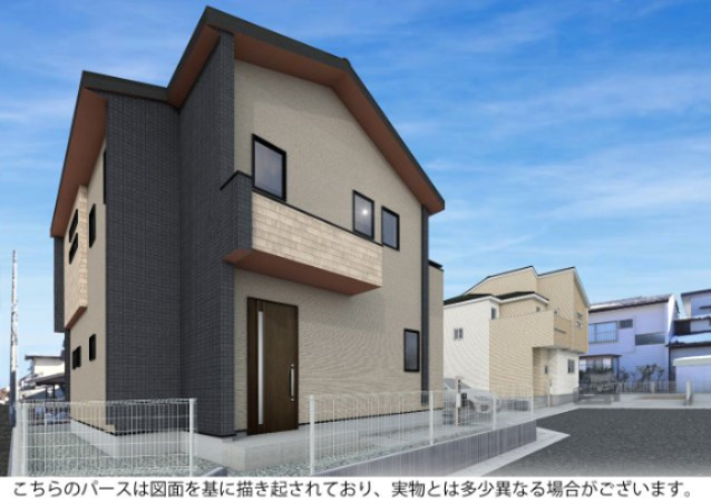 新築戸建・建売　福島市笹谷二本松　全4棟の外観パース|完成予想図