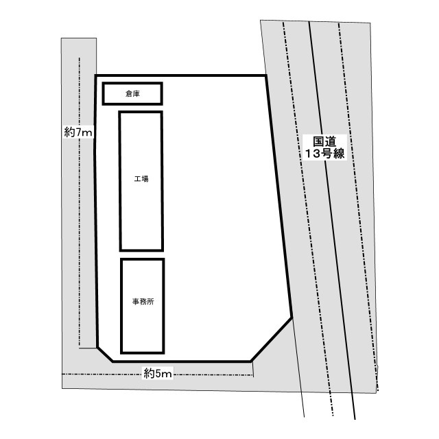 天童市乱川3丁目6-1の区画図